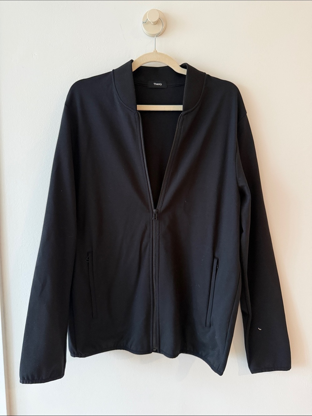 Theory Black Zip Bomber Jacket for Men